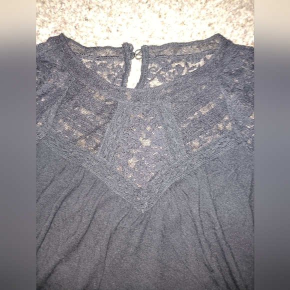 Black Lace High-Neck Blouse - Picture 4 of 5